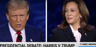 Screen capture from U.S. presidential debate