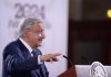 President López Obrador at his morning press conference, where he said the U.S. is partly responsible for the current wave of violence in Sinaloa