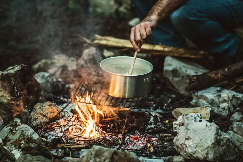 Cooking on a campire