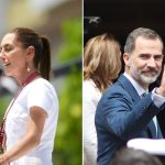 Two photos, one of Mexico President-elect Claudia Sheinbaum and the other of Felipe VI, King of Spain
