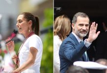 Two photos, one of Mexico President-elect Claudia Sheinbaum and the other of Felipe VI, King of Spain