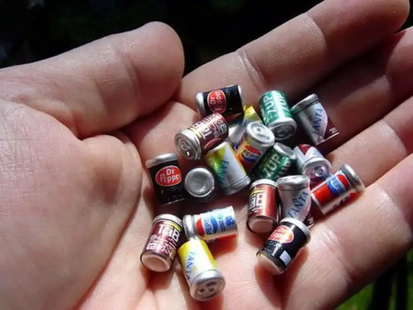 Tiny soda cans