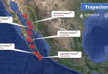 A map showing the projected path of Tropical Storm Ileana