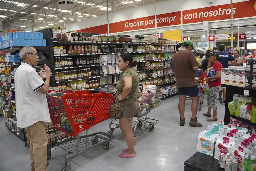 People shopping at a Mexican supermarket