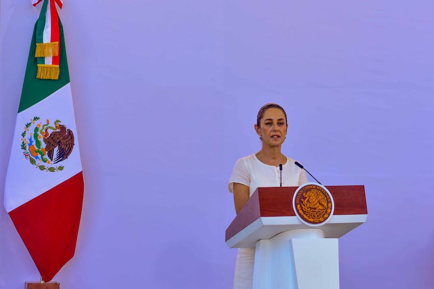 Sheinbaum during a press conference in Acapulco, Guerrero, on Oct. 27