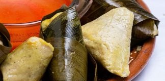 Similar to a tamal but served with salsa and crema, the corunda will have you moving to Michoacán.