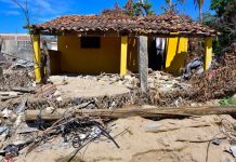 A house destroyed by Hurricane John in Guerrero