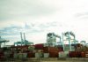 Shipping containers and cranes at the Port of Lazaro Cardenas in Michoacan, Mexico.