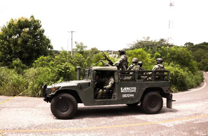 A Mexican army patrol vehicle in Chiapas