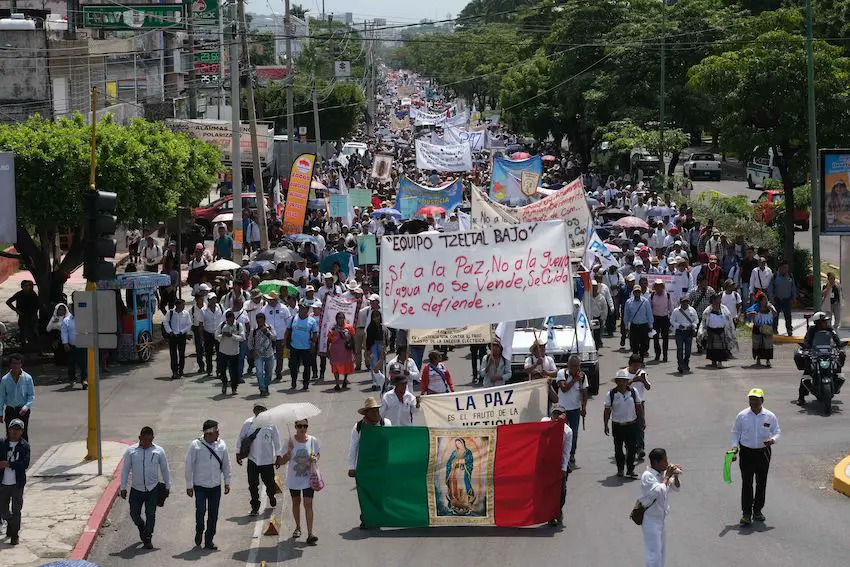 A peace march on September 13 to demand an end to drug trafficking in Tuxtla, Chiapas