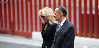 Jill Biden arrives at President Sheinbaum's inauguration ceremony on Oct. 1, 2024.