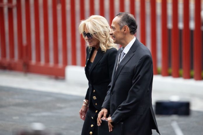 Jill Biden arrives at President Sheinbaum's inauguration ceremony on Oct. 1, 2024.