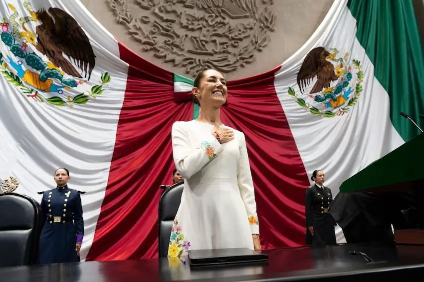 Claudia Sheinbaum Pardo was sworn in as Mexico’s first female president on Tuesday. 