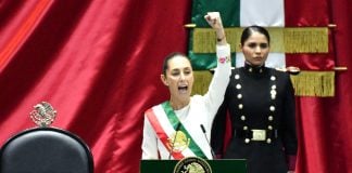 President Claudia Sheinbaum gives a speech before Congress