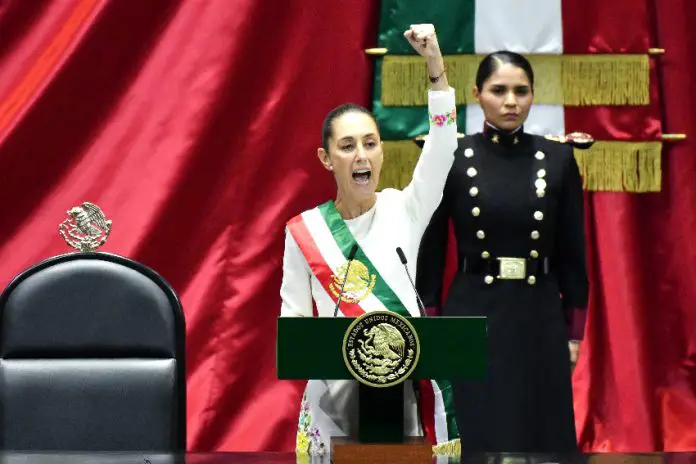 President Claudia Sheinbaum gives a speech before Congress