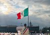 Sheinbaum addressing the Zócalo on her first day as president