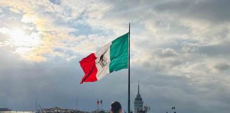 Sheinbaum addressing the Zócalo on her first day as president