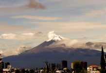 View of Popocatépetl from Puebla