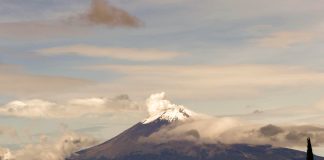 View of Popocatépetl from Puebla