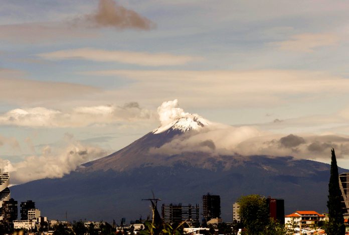 View of Popocatépetl from Puebla