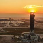 Felipe Angeles International Airport at sunset