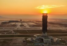 Felipe Angeles International Airport at sunset