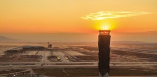 Felipe Angeles International Airport at sunset