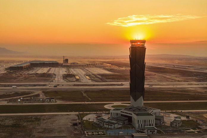 Felipe Angeles International Airport at sunset