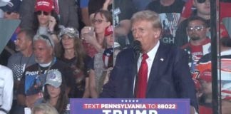 Trump at a rally in Butler, PA on Oct. 6, 2024