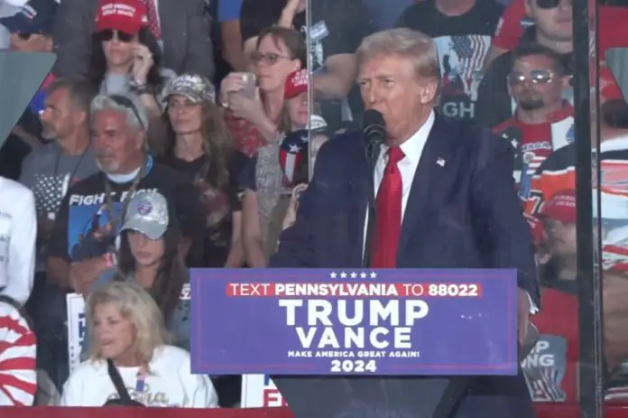 Trump at a rally in Butler, PA on Oct. 6, 2024