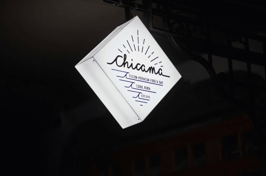 Sign for Chicama restaurant