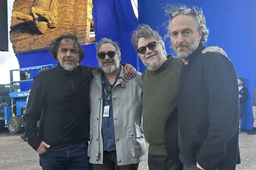 From left to right: Alexander Gonzalez Iñarritu, Alfonso Cuaron, Guillermo del Toro and Emmanuel Lubezki