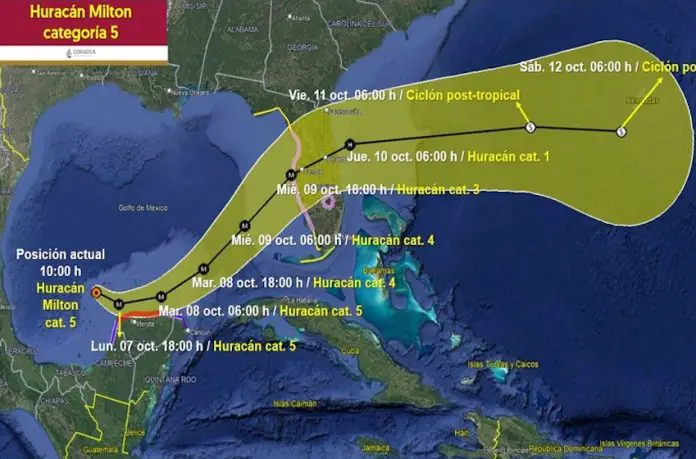 Category 5 Hurricane Milton will approach Yucatán's northern coast this afternoon.