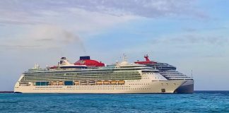 Royal Caribbean cruise ship on the ocean.