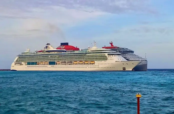 Royal Caribbean cruise ship on the ocean.