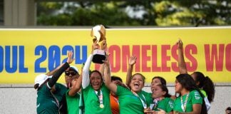 Mexico women's team at the Homeless World Cup 2024