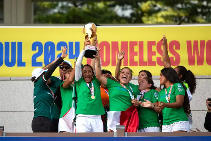 Mexico women's team at the Homeless World Cup 2024