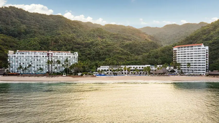 Shot of Hyatt Ziva Puerto Vallarta all-inclusive resort from the water