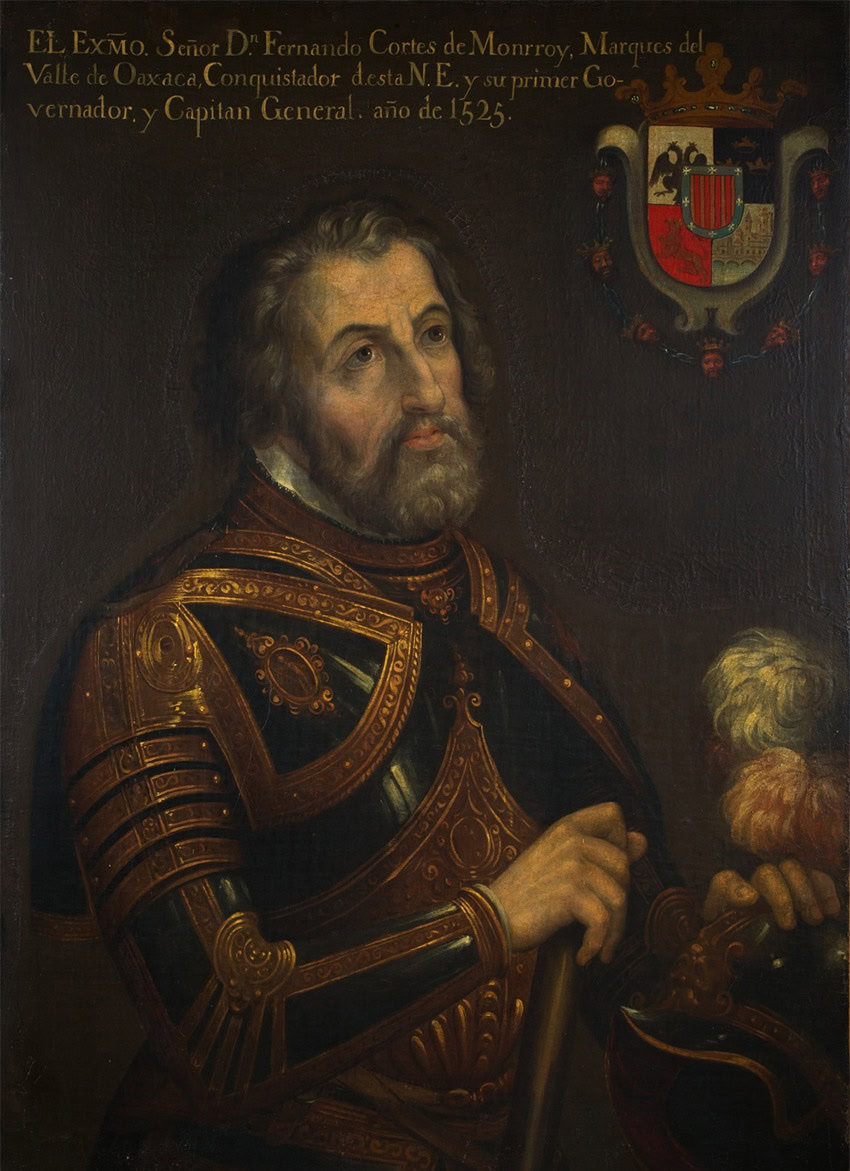 A portrait of Spanish conquistador Hernán Cortés