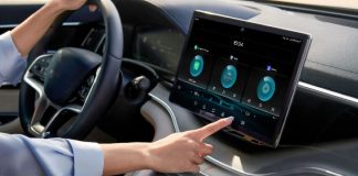 A monitor in a Chinese EV