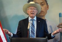 U.S. Ambassador to Mexico Ken Salazar speaks at a press conference