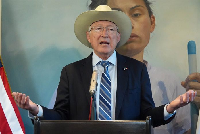 U.S. Ambassador to Mexico Ken Salazar speaks at a press conference