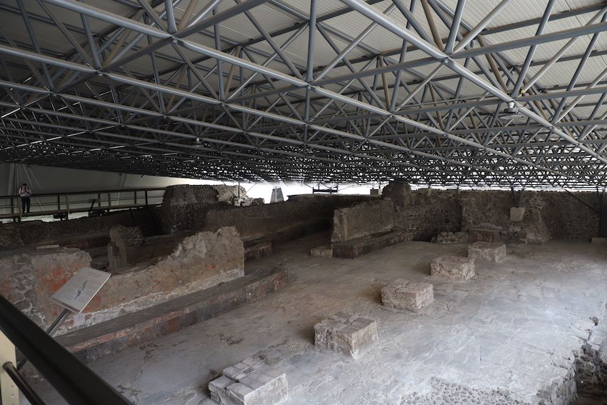 The restored roof of the Templo Mayor in Mexico City