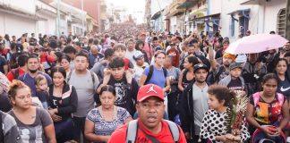 Migrants moving north from Tapachula, Chiapas in late 2024