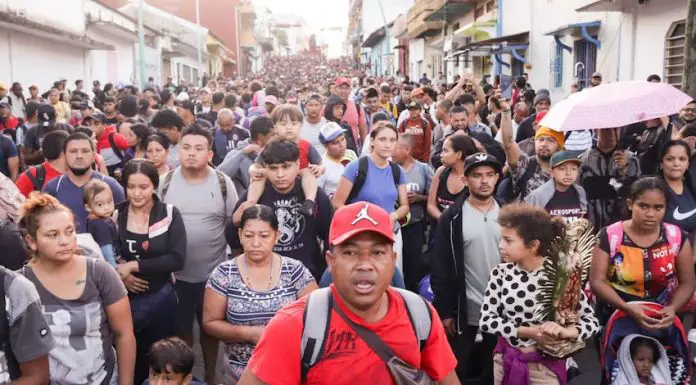 Migrants moving north from Tapachula, Chiapas in late 2024