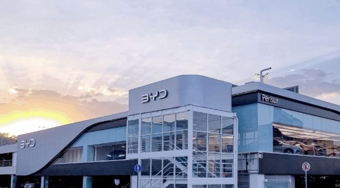 Façade of a BYD facility in Mexico.