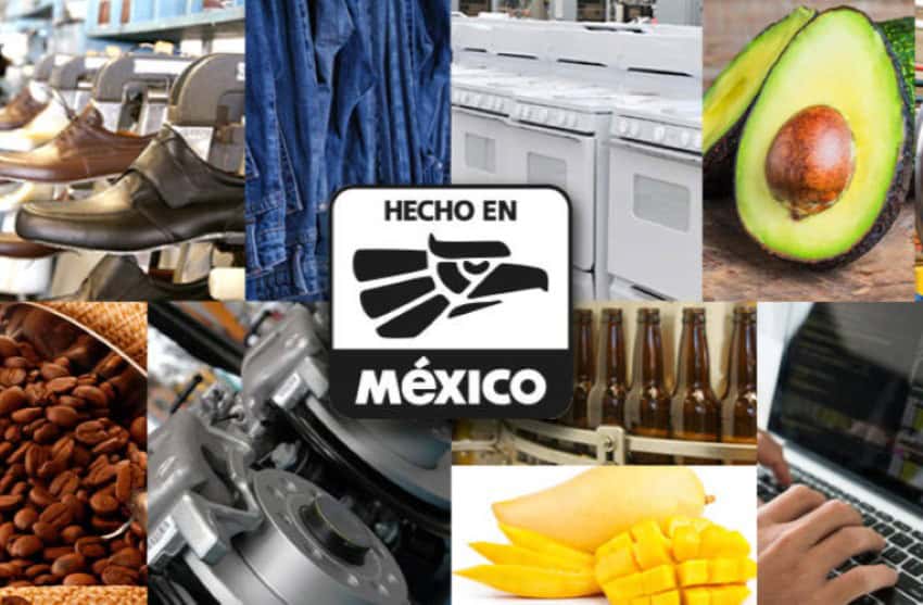 An assortment of Mexican products with the 'Hecho en México' emblem