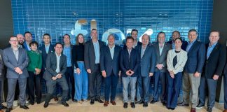 The electronics manufacturing services company Flex with Jalisco Governor Enrique Alfaro