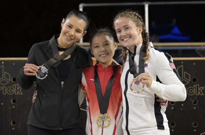 Mexican parkour athlete Ella Bucio won gold in the speed category and silver in the freestyle category at the second annual FIG Parkour World Championships in Japan on Saturday.