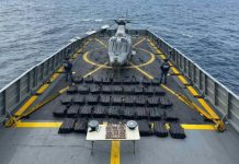 A vessel of seized cocaine in the shores of Guerrero, Mexico.